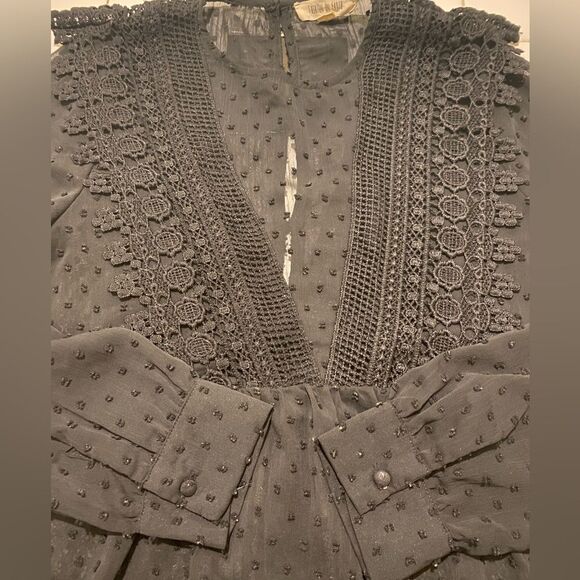 Y2K Sheer Lace Empire Waist Top Size Small Victorian Whimsigoth Fairy Croquette - Picture 5 of 13